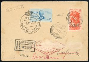 1934 - 2 lire Volo Roma-Mogadiscio, 1,75 ... 