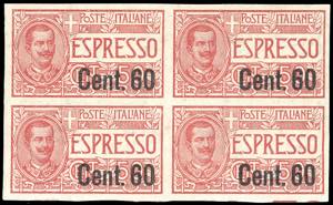 1922 - 60 cent. su 50 cent., non dentellato ... 