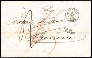 SARDEGNA-SVIZZERA 1855 - Lettera in porto ... 