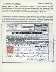 1891 - 20 cent. Umberto I, non ... 