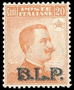 1922 - 20 cent., soprastampa BLP del II tipo ... 