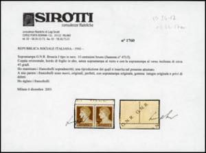 1943 - 10 cent. soprastampa G.N.R. ... 