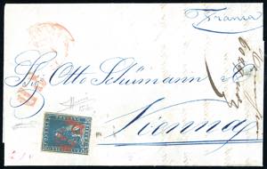 TOSCANA-AUSTRIA 1858 - 6 crazie azzurro cupo ... 