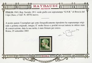 1943 - 20 lire soprastampato ... 