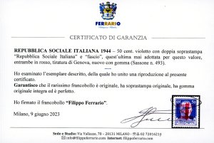 1944 - 50 cent. doppia soprastampa ... 