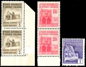 1944/45 - 5 cent., 20 cent. e 1 lira ... 