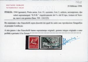 1944 - 10 lire carminio e 2 lire ... 