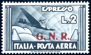 1943 - 2 lire, soprastampa G.N.R. di ... 