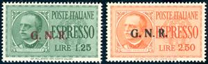1943 - 1,25 lire e 2,50 lire soprastampati, ... 