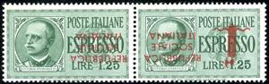 1944 - 1,25 lire, coppia orizzontale con ... 
