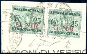 1945 - 25 cent., soprastampa G.N.R. di ... 