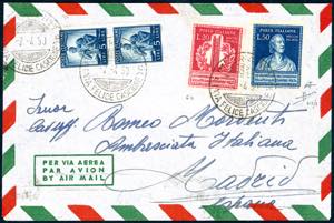 1950 - 50 lire Volta, dent. 13 1/4 x 13 3/4, ... 