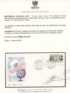 1965 - 70 lire Centenario UIT, ... 