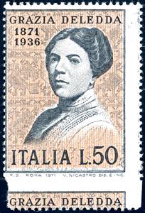 1971 - 50 lire Deledda, dentellatura ... 