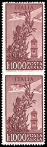 1952 - 1.000 lire Campidoglio, dent. 14 x 13 ... 