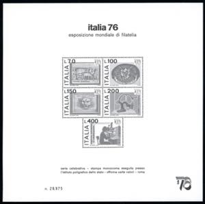 1976 - Italia 76, foglietto speciale (1), ... 
