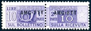 PACCHI POSTALI 1949 - 10 lire, soprastampa ... 