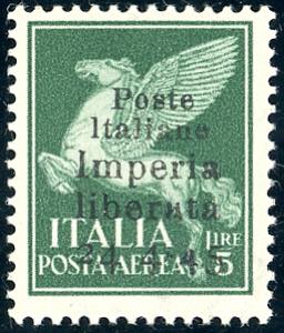 IMPERIA 1945 - 5 lire posta aerea, senza ... 