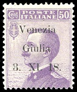 VENEZIA GIULIA 1918 - 50 cent. soprastampato ... 