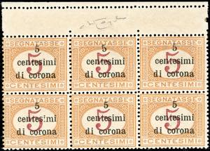 TRENTO E TRIESTE SEGNATASSE 1919 - 5 cent. ... 