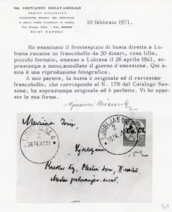 LUBIANA 1941 - 30 d. soprastampa a ... 
