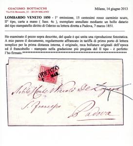 1851 - 15 cent. rosso carminio ... 