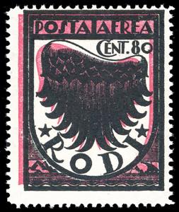POSTA AEREA 1934 - 80 cent. Ala stilizzata, ... 