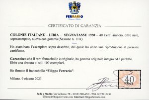 SEGNATASSE 1930 - 40 cent. ... 