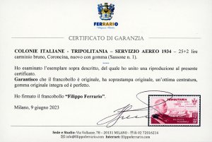 SERVIZIO AEREO 1934 - 25 + 2 lire ... 