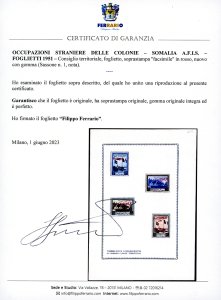 SOMALIA AFIS FOGLIETTI 1951 - ... 