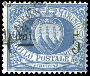 1892 - 5 cent. su 10 cent. oltremare, ... 