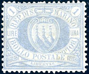 1894 - 1 lira oltremare Stemma (31), ottima ... 