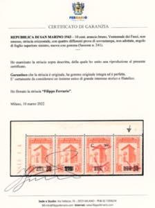 1943 - 10 cent. Ventennale dei ... 