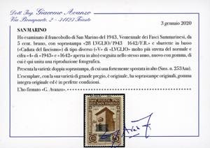 1943 - 5 cent. Caduta del ... 