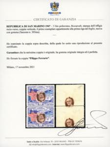 1947 - 5 lire Roosvelt, stampa ... 