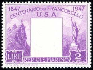 1947 - 2 lire Centenario francobollo Stati ... 