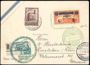 1933 - 3 lire su 50 cent. Zeppelin, 1,75 ... 