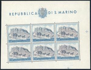 1949 - 100 lire UPU, foglietto, taglio ... 
