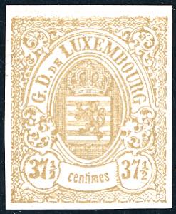 LUSSEMBURGO 1874 - 37 1/2 cent. Stemma, non ... 