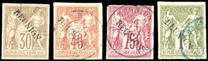 COLONIE FRANCESI-REUNION 1891 - 40 cent., 75 ... 