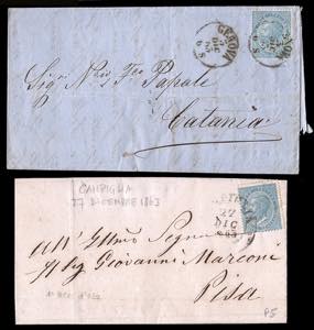 REGNO DITALIA 1863 - Otto lettere ... 