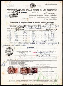 REPUBBLICA ITALIANA 1950 - Cinque moduli di ... 