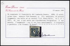 1859 - 15 soldi azzurro I tipo ... 