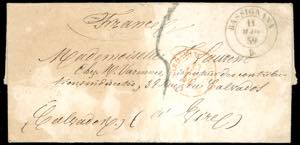 1859 - Lettera non affrancata da Bassignana ... 