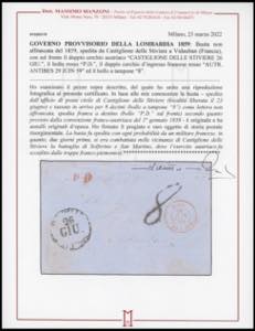 1859 - Busta non affrancata da ... 