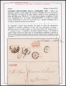 1859 - Lettera con porto pagato in ... 