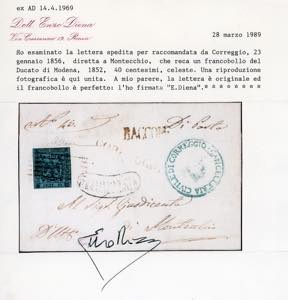 1856 - 40 cent. celeste (5), ... 