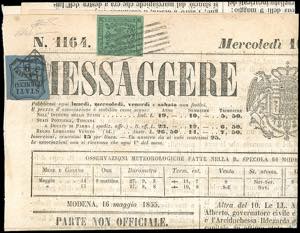 1855 - 5 cent. verde, punto dopo la cifra ... 
