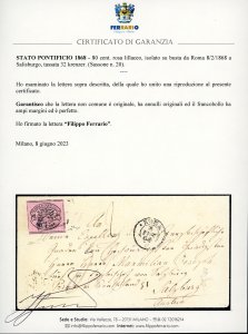 STATO PONTIFICIO-AUSTRIA 1868 - 80 ... 