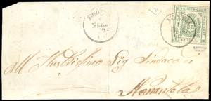 1860 - 5 cent. verde (12), impercettibile ... 